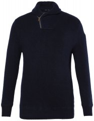 JP1880 851795 Pulover tricotat cu guler șal Bleumarin TALL