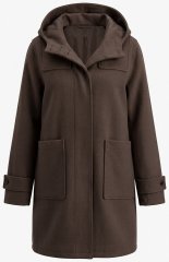 Ulla Popken 851803 Palton duffle Maro închis