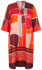 Ulla Popken 852024 Rochie midi în formă de A cu mânecă 3/4 Roz