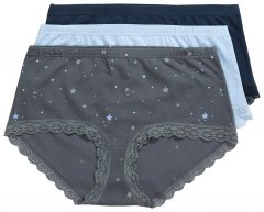 Ulla Popken 852249 Chiloți set de 3 Antracit