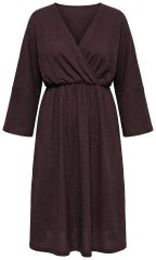 Ulla Popken 852307 Rochie petrecută cu mânecă lungă Maro mahon