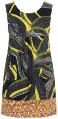 Ulla Popken 852329 Rochie din jerseu în dungi Verde măsliniu