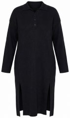 Ulla Popken 852630 Rochie tricotată cu mânecă lungă Neagră