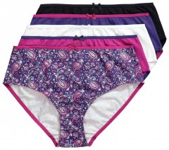 Ulla Popken 852935 Chiloți cu flori set de 5 Albastru regal