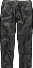 JP1880 853066 Pantaloni din piele cu buzunare mari la spate Neagră