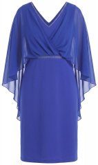 Ulla Popken 853675 Rochie din șifon cu mânecă 3/4 Albastru