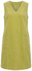 Ulla Popken 853697 Rochie din catifea reiată fără mâneci cu buzunare Verde deschis