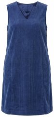Ulla Popken 853697 Rochie din catifea reiată fără mâneci cu decolteu în V Bleumarin