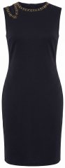 Ulla Popken 853766 Rochie mulată fără mâneci cu strasuri Neagră