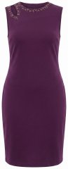 Ulla Popken 853766 Rochie mulată cu strasuri Prună