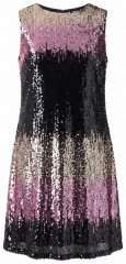 Ulla Popken 853768 Rochie cu paiete în dungi Neagră