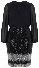 Ulla Popken 853810 Rochie cu paiete Neagră