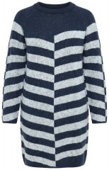 Ulla Popken 854095 Rochie tricotată cu mânecă lungă Bleumarin