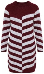 Ulla Popken 854095 Rochie tricotată în dungi Roșu vin
