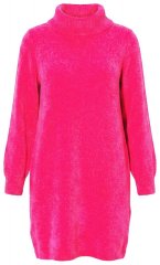 Ulla Popken 854602 Rochie tricotată cu mânecă lungă și guler înalt Roz