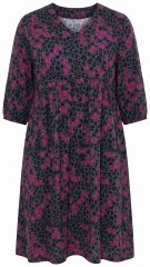 Ulla Popken 855270 Rochie din jerseu imprimată cu decolteu în V Antracit