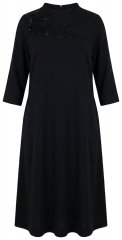 Ulla Popken 855373 Rochie din jerseu imprimată Neagră