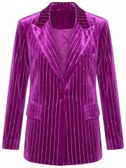 Ulla Popken 855499 Sacou din catifea cu strasuri Magenta