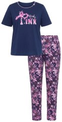 Ulla Popken 856141 Pijama cu mânecă lungă Bleumarin