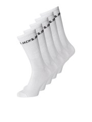 Jack & Jones Basic Logo Șosete de tenis Alb 5-pack