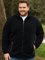 Espionage FL043 Geacă fleece sherpa negru