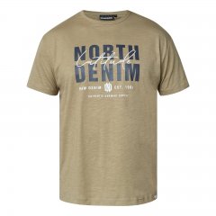 North Latitude T-Shirt Slub With Print Maro/Bej