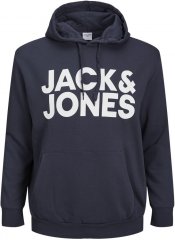 Jack & Jones CORP LOGO Large Print Hoodie Navy Blazer