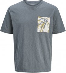 Jack & Jones Split Pocket Print T-Shirt Grey
