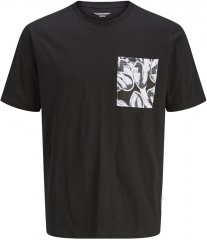 Jack & Jones Split Pocket Print T-Shirt Black