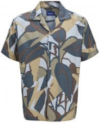 Jack & Jones Vira Marshall AOP Short Sleeve Shirt Silver Sage