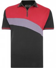 Kam Jeans 5448 Cut & Saw Polo with Zip Black