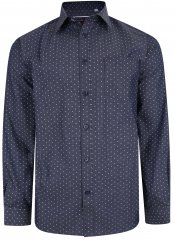 Kam Jeans KBS 6212 Star Print Chambray Shirt Indigo