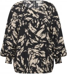 Kaffe Curve Olla Bluză cu mânecă lungă Negru