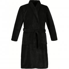 JP1880 Bathrobe with Spacious Patch Pockets Black