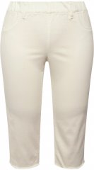 Ulla Popken Stretch Fit Raw Hem Capris Snow White