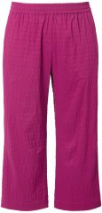 Ulla Popken Textured Elastic Waist Cropped Pants Magnolia Red