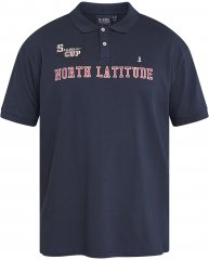 North Latitude 61131 Tricou Polo Pique cu Mâneci Contrast și Broderie Bleumarin