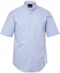 JP1880 Shirt Traditional Short Sleeve Checked Light Blue