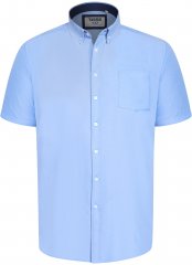 D555 James Cămașă Oxford Cu Mânecă Scurtă TALL Albastru Deschis