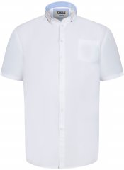 D555 James Cămașă Oxford Cu Mânecă Scurtă TALL Albă