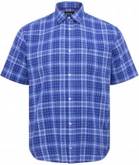 North Latitude 51145 Checked Short Sleeve Shirt Cobolt Blue