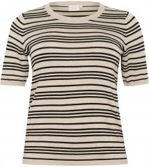 Kaffe Curve Lizzy Pulover în dungi Bej/Negru în dungi