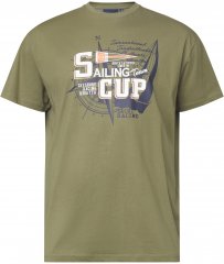 North Latitude 61119 Tricou Cu Imprimeu Verde Măsliniu