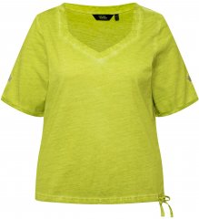Ulla Popken Cold Dyed Sweetheart Neckline Short Sleeve Tee Apple Green