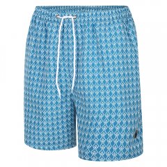 Espionage SW094 Pantaloni Scurți de Baie cu Imprimeu Geometric Albastru