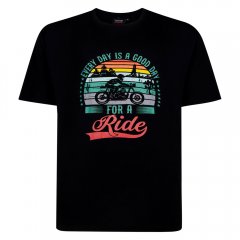 Espionage T451 Tricou Imprimat Good Day For A Ride Negru