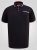 D555 Potts Jersey Polo With Jacquard Collar & Cuffs Negru - Tricouri polo - Tricouri Polo Bărbați Mărimi Mari