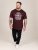 D555 Baldwin Grumpy Old Man Club Print Crew Neck T-shirt Burgundy/ Black Twist - Tricouri - Tricouri Bărbați Mărimi Mari