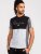 D555 Felix Couture Crew Neck Cut And Sew T-Shirt Black/Charcoal - Tricouri - Tricouri Bărbați Mărimi Mari