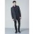 D555 Terry Checked Overcoat Charcoal - Geci - Geci Bărbați Mărimi Mari